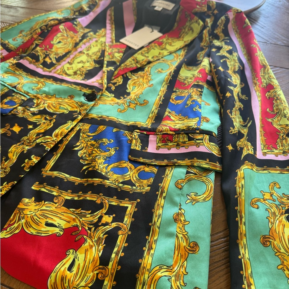 Industry- NWT Notched Collar Multi Color Printed Blazer Jacket - Picture 12 of 14